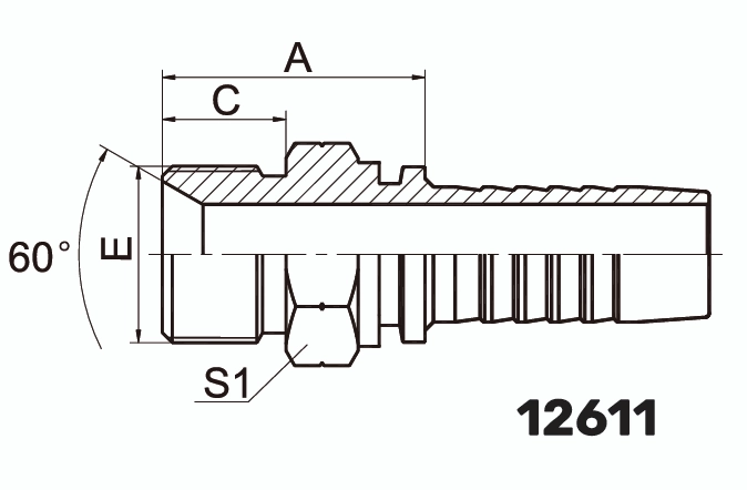 Фитинг BSP Штуцер 0&deg; DN 10