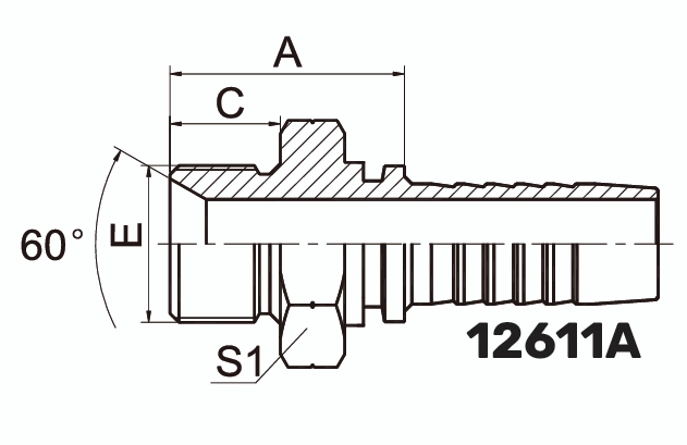 Фитинг BSP Штуцер 0&deg; DN 10