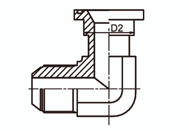 Адаптер угловой 90&deg; Ш - Ф ISO 6162 - 1