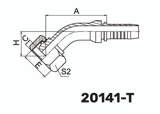 Фитинг DK Гайка 45&deg; DN 20