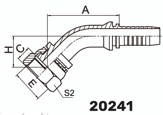 Фитинг ORFS Metric Гайка 45&deg; DN 6