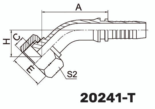 Фитинг ORFS Metric Гайка 45&deg; DN 16