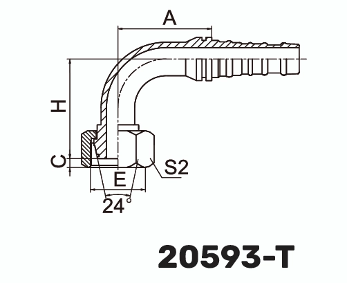 Фитинг DKOS interlock CS Гайка 90&deg; DN 32