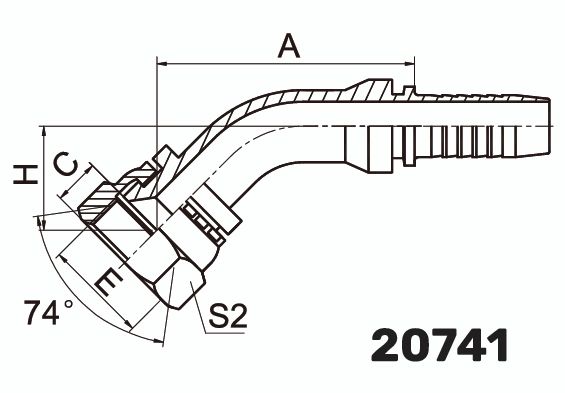 Фитинг DKI Komatsu Гайка 45&deg; DN 10