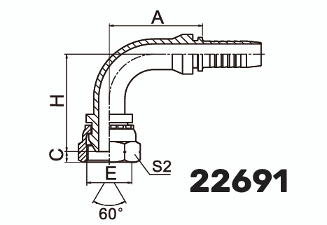 Фитинг BSP Гайка 90&deg; DN 12