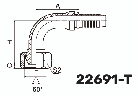 Фитинг BSP Гайка 90&deg; DN 25