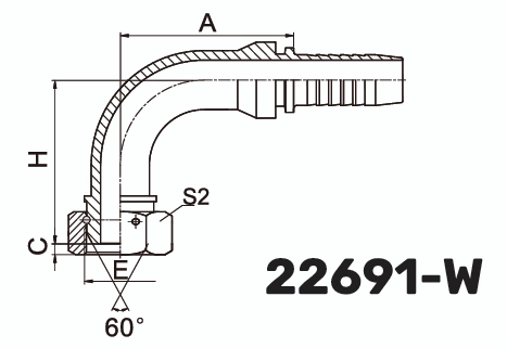 Фитинг BSP Гайка 90&deg; DN 50