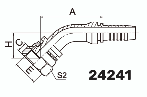 Фитинг ORFS Гайка 45&deg; DN 10