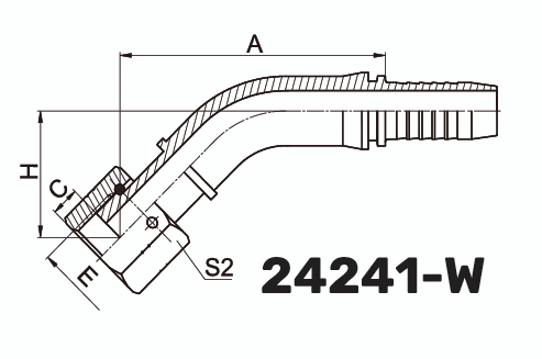 Фитинг ORFS Гайка 45&deg; DN 32