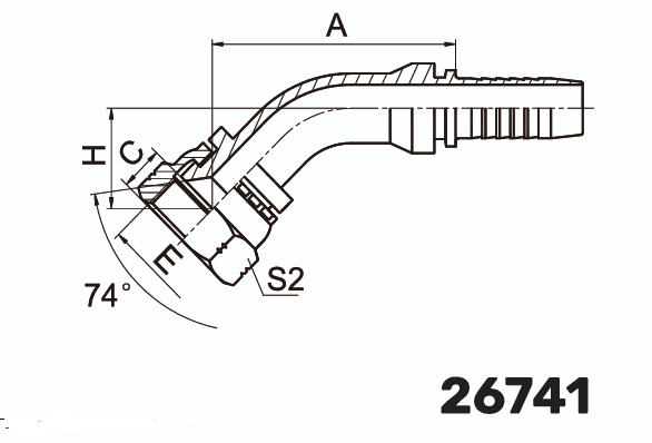 Фитинг JIC Гайка 45&deg; DN 5