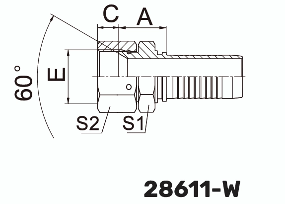 Фитинг JIS Metric Komatsu Гайка 0&deg; DN 6