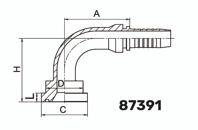 Фитинг фланцевый SF 3000PSI (SFL) 90&deg; DN 25