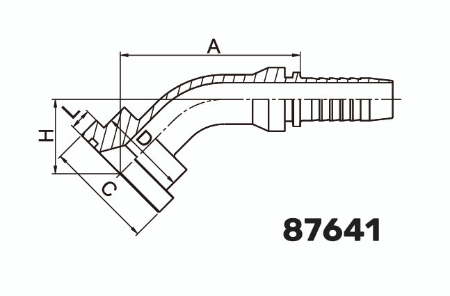 Фитинг фланцевый F 6000PSI (SFS) 45&deg; DN 20
