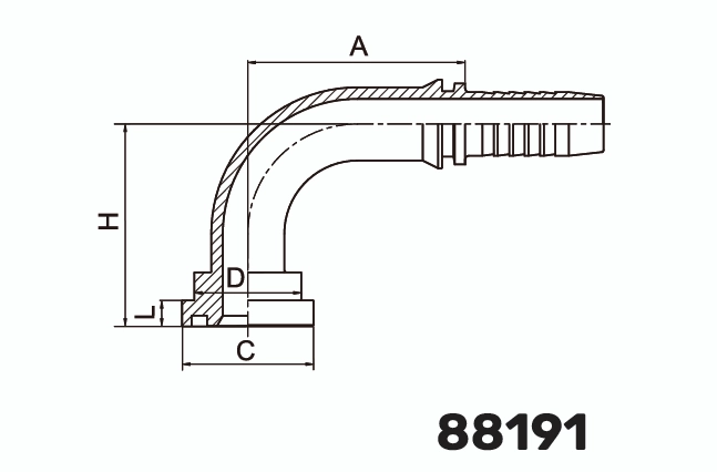Фитинг фланцевый SF 90&deg; DN 16