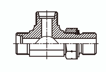 Тройник L - образный в корпус с уплотнительным кольцом ISO 6149