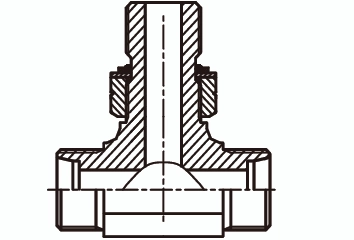 Тройник T - образный в корпус с уплотнительным кольцом ISO 6149