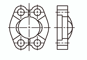Скоба разъёмная (полускоба) ISO 6162 - 2 SAE 0518