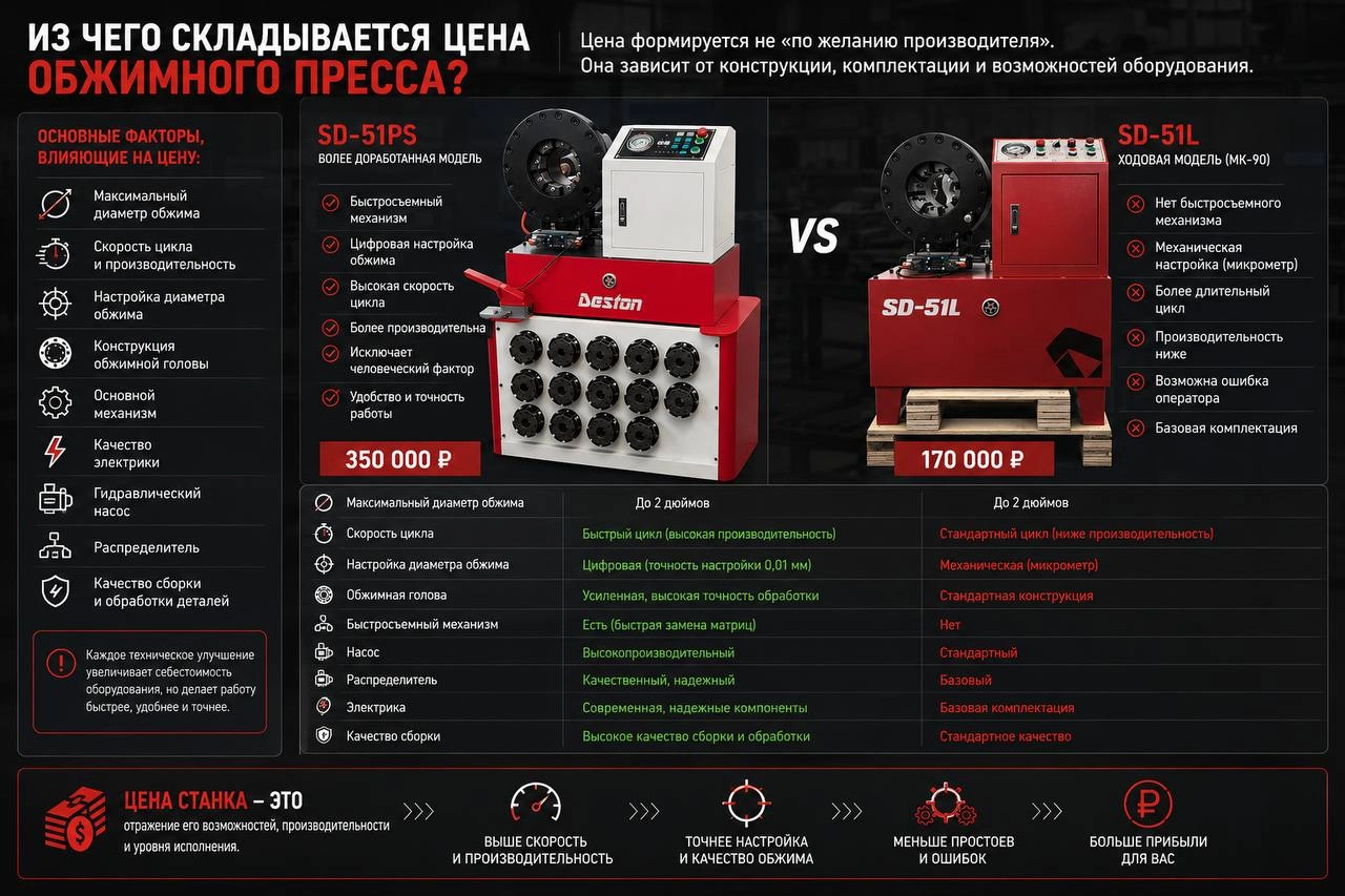Из чего складывается цена обжимного пресса?